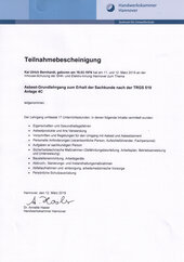 Asbest-Grundlehrgang zum Erhalt der Sachkunde nach der TRGS 519 Anlage 4C